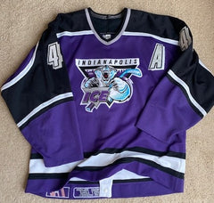 1995-96 Brad Werenka Indianapolis Ice Game Used Hockey Jersey