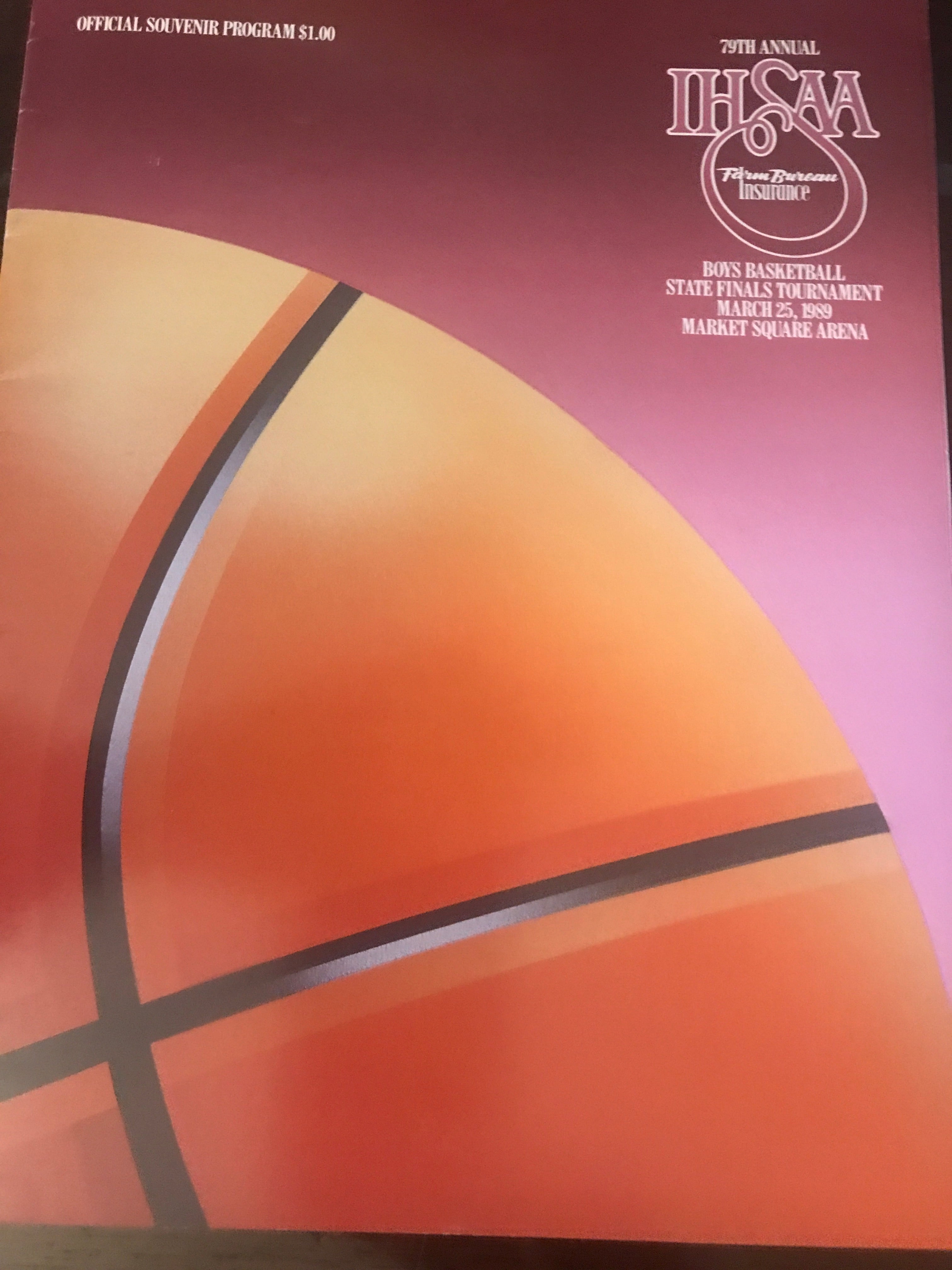 1989 Indiana HighSchool Basketball State Finals Program