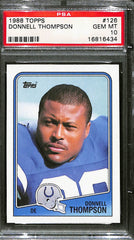 1988 Topps Donnell Thompson Football Card #126 PSA Gem Mint 10