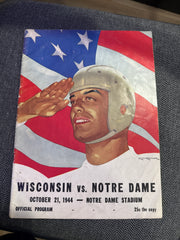 1942 Wisconsin vs Notre Dame Football Program