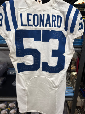 2020 Shaq "Darius" Leonard Game Used Indianapolis Colts Road Football Jersey