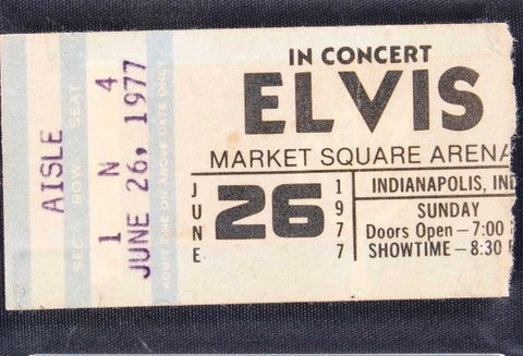 1977 Elvis Ticket Stub Indianapolis