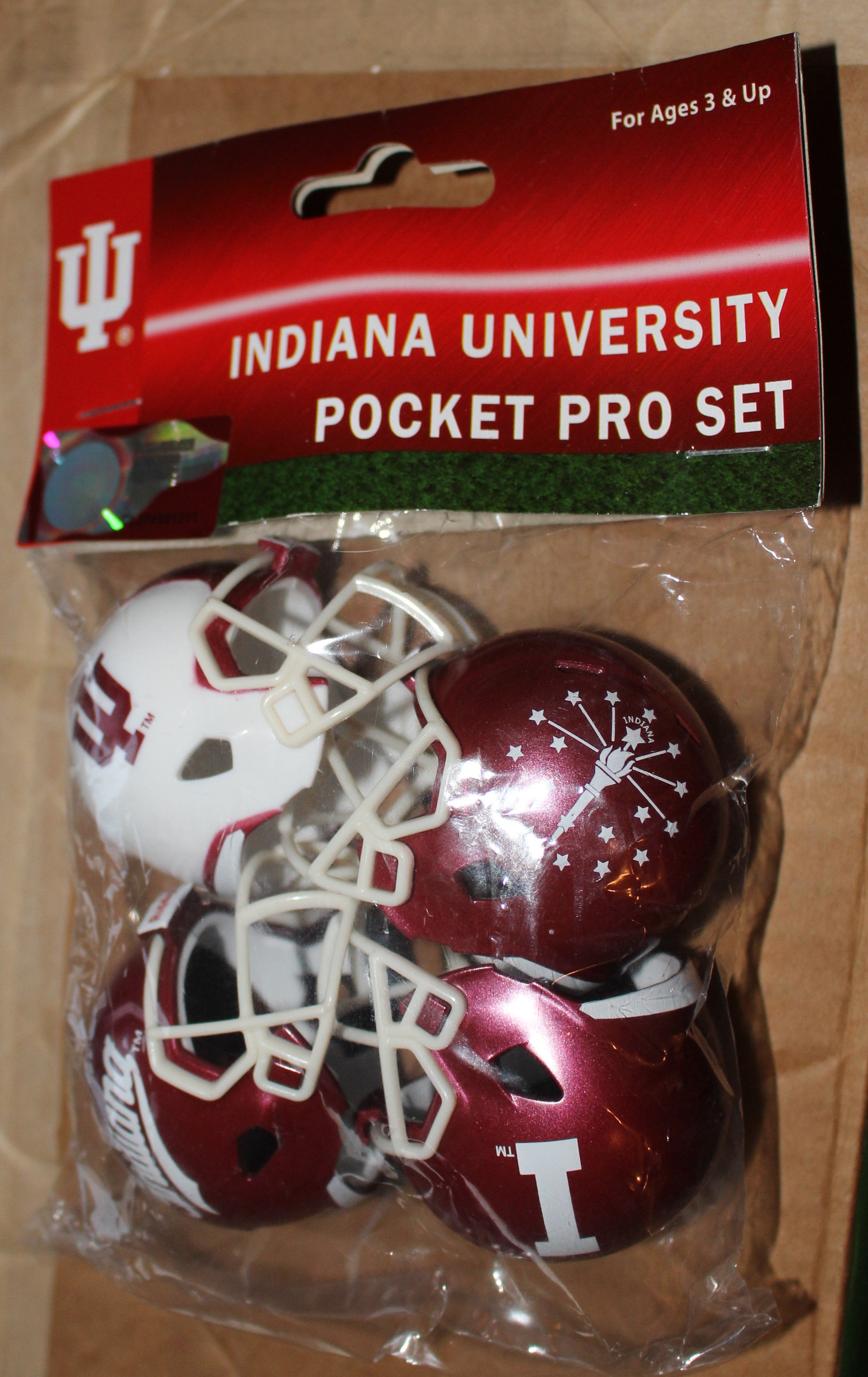 custom pocket pro football helmets Indiana University 4 Custom Micro Pocket Pro Football Helmet Set
