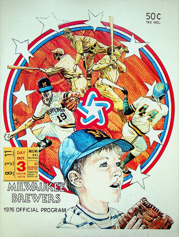 Oct 3, 1976 Hank Aaron's Last Game Program & Ticket Stub