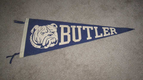 Vintage Butler University Pennant, Large Bulldog Logo