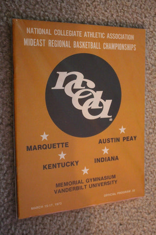 1973 NCAA Mideast Regional Basketball Program, Indiana, Kentucky, Marquette