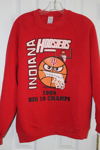 1989 Indiana University Basketball Big 10 Champions Sweatshirt Size Large