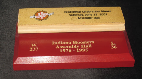 1976-95 Indiana University Basketball Floor Piece 2001 Centennial Celebration Dinner