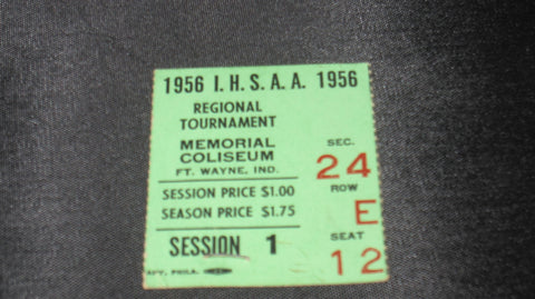 1956 Ft. Wayne, Indiana High School Basketball Regional Ticket Stub