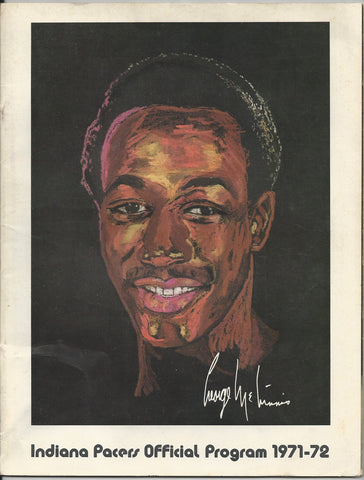 1971 Indiana Pacers vs Utah Stars ABA Basketball Program, McGinnis Cover