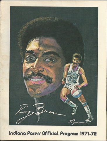 1971 Indiana Pacers vs Carolina Cougars ABA Basketball Program, Roger Brown Cover