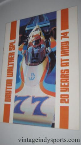 1974 Dayton Walther Indy 500 Media Guide