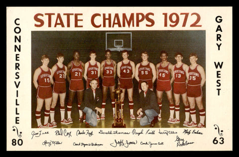 1972 Connersville, Indiana HS Basketball State Champions Postcard