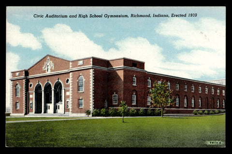 Vintage Richmond, Indiana HS Gymnasium Postcard