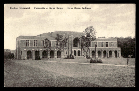 Vintage Rockne Memorial Postcard