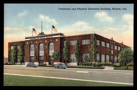 Vintage Muncie Fieldhouse Postcard