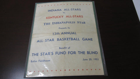 1953 Indiana vs Kentucky High School All Star Game Program