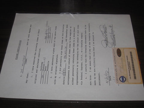 Joe Montana Autographed Scoreboard Certification, Steiner COA