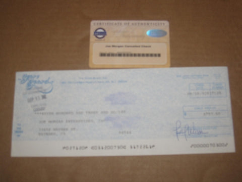 Joe Morgan Cancelled 1992 Check, Steiner Sports COA