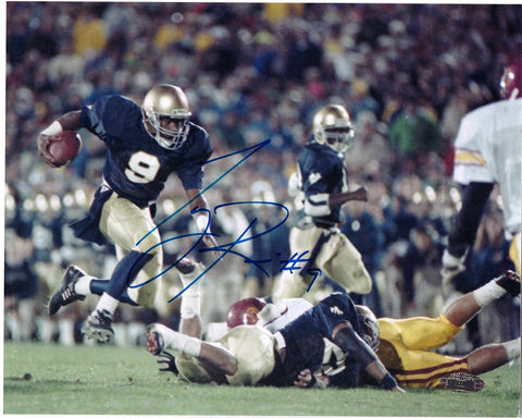 Tony Rice Notre Dame Vs. USC Autographed 8x10 Photo, Steiner COA