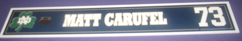 Matt Carufel Notre Dame Game Used Locker Tag #73