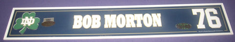 Bob Morton #76 Notre Dame Football Game Used Locker Tag