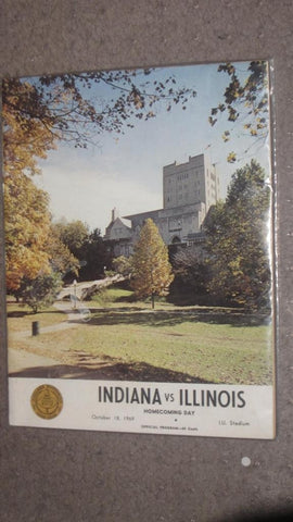 1969 INDIANA UNIVERSITY VS ILLINOIS FOOTBALL PROGRAM