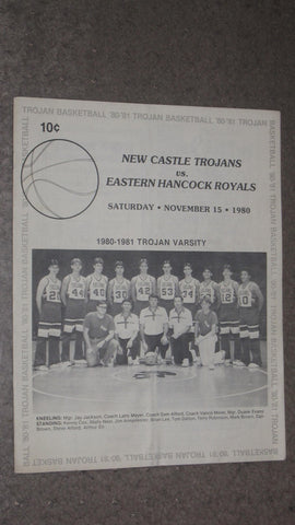 1980 NEW CASTLE VS EASTERN HANCOCK INDIANA H.S. BASKETBALL PROGRAM