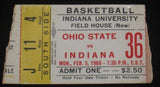 1968 OHIO STATE VS INDIANA BASKETBALL TICKET STUB - Vintage Indy Sports