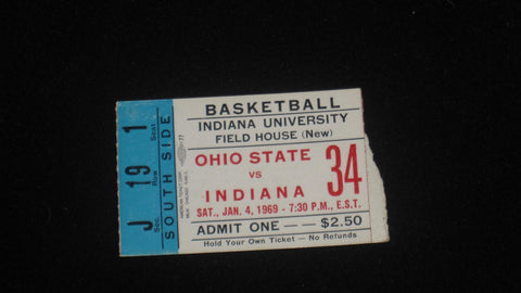 1969 OHIO STATE VS INDIANA BASKETBALL TICKET STUB