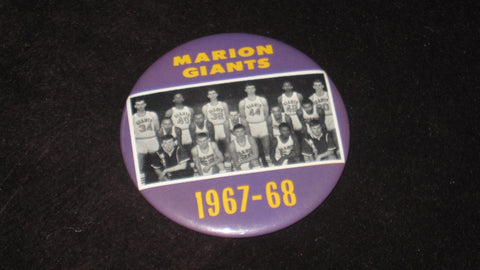 1967-68 MARION INDIANA H.S. BASKETBALL TEAM PINBACK BUTTON