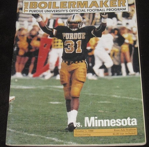 1988 PURDUE VS MINNESOTA FOOTBALL PROGRAM