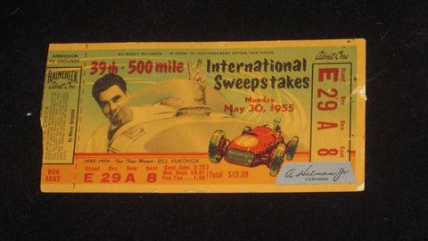 1955 Indy 500 Ticket Stub