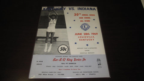 1969 Kentucky vs Indiana High School Basketball All Star Game Program
