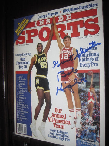 1986 Inside Sports Magazine, Steve Alford Cover, Signed and Inscribed by Coach Knight
