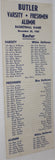 1960 Butler University Varsity, Freshman, Alumni Basketball Game Roster
