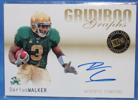 2007 Press Pass Gridiron Graphs Darius Walker Autograph Card #GG-DW