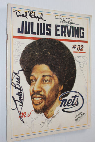 1975-76 Indiana Pacers vs NY Nets Autographed ABA Program