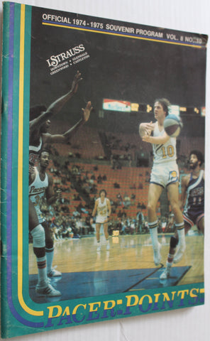 1974-75 Indiana Pacers ABA Basketball Program
