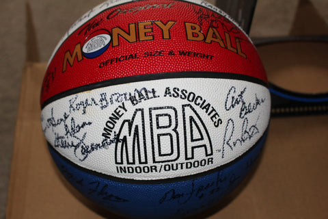 Autographed ABA Money Ball from 50th Reunion, 51 signatures