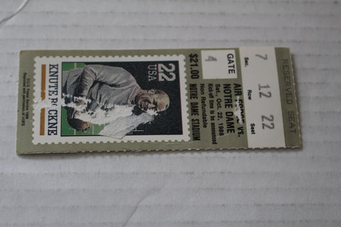 1988 Air Force vs Notre Dame Football Ticket Stub