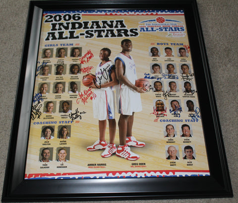 2006 Indiana High School Basketball All Star Team Autographed Poster