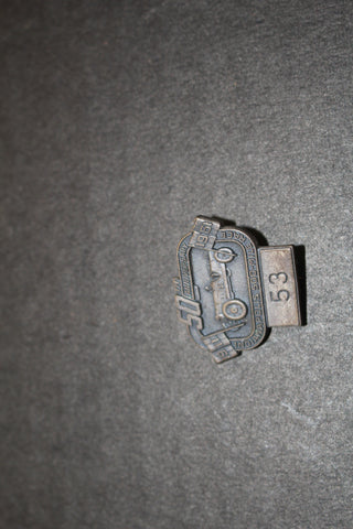 1961 Indy 500 Silver Pit Badge  #53, 50th Anniversary
