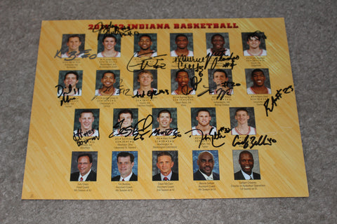 2011-12 Indiana University Team Signed Photo, Zeller, Oladipo, Watford