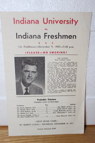 1957 Indiana University Freshman vs Varsity Basketball Program