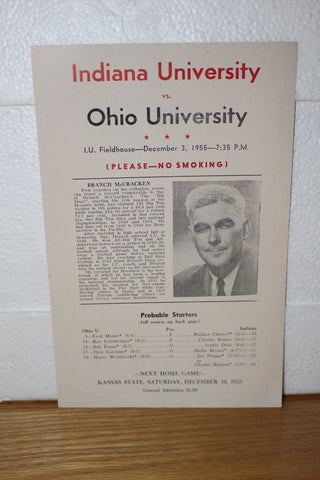 1955 Indiana University vs Ohio University Basketball Program