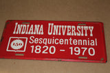 1970 Indiana University Sesquintennial License Plate