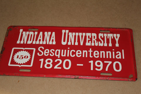 1970 Indiana University Sesquintennial License Plate