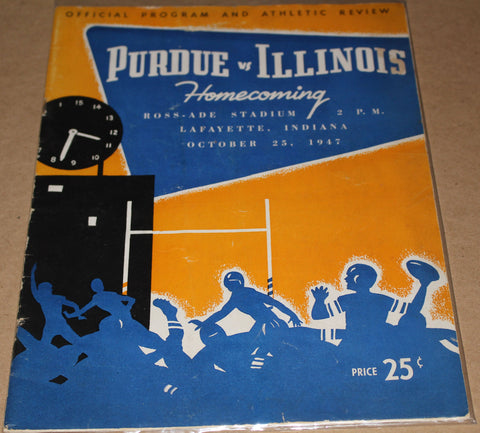 1947 Illinois vs Purdue Football Program