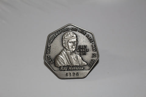 2001 Indy 500 Silver Pit Badge